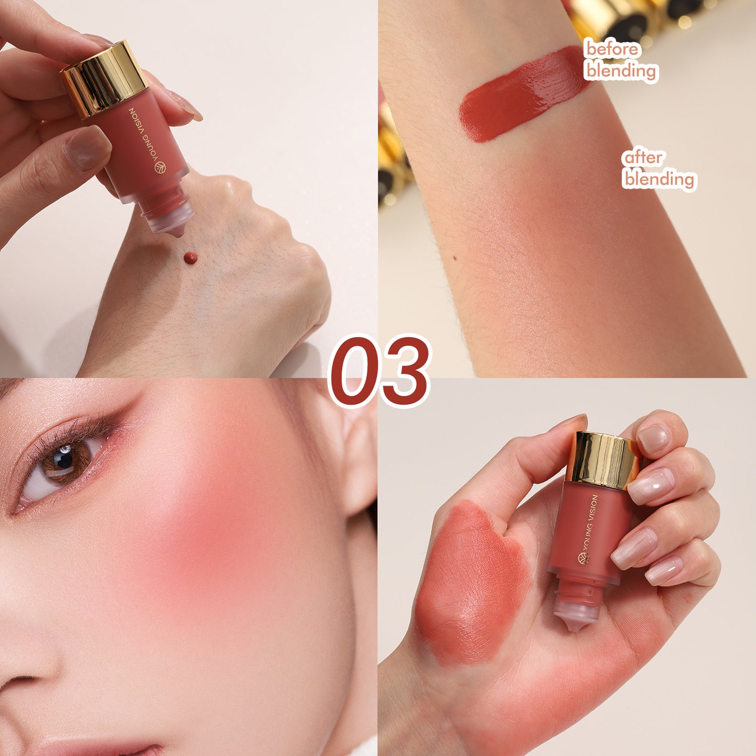 Young Vision Women's Fashion Silky Natural Dropper Liquid Blush