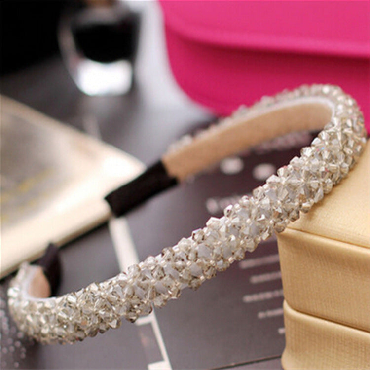 Women's Crystal Beaded Hair Hoop Woven Headwear
