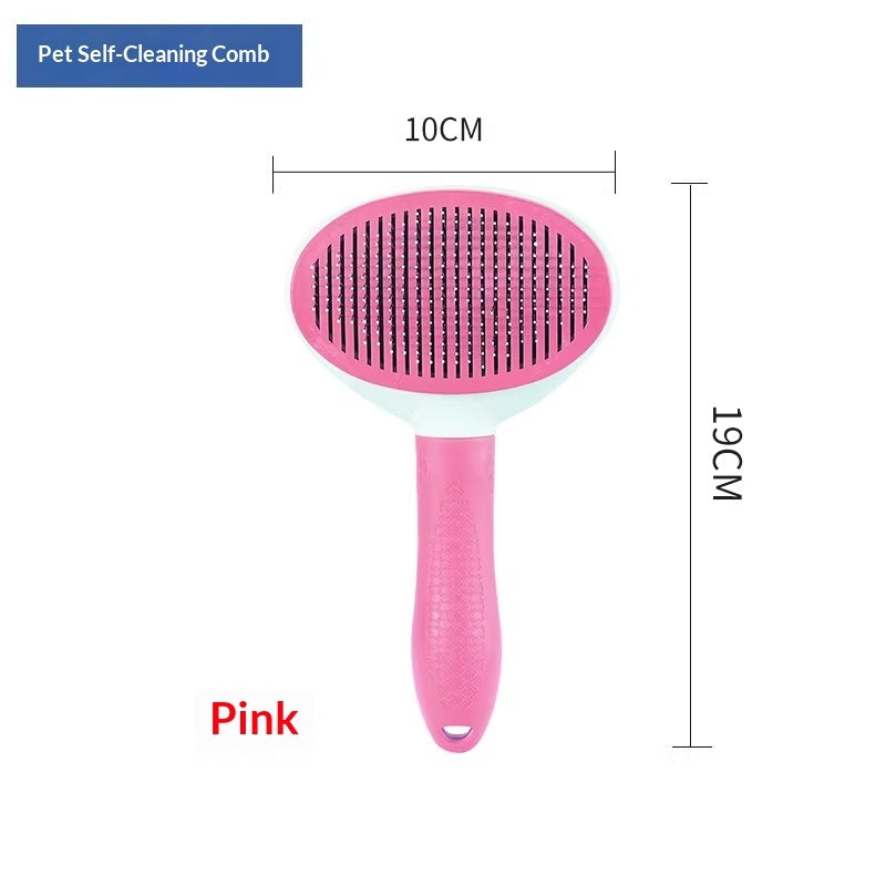One-click Pet Hair Removal Steel Comb For Cats And Dogs
