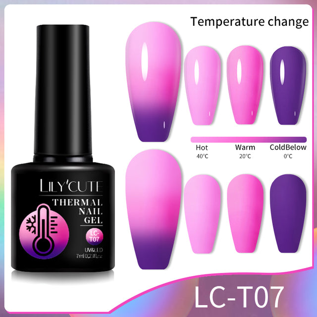 Lilycute Color Changing Thermal Gel Nail Polish Winter Purpl