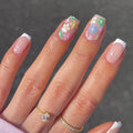 Nail Enhancement Patch Simple White Method Multicolor Floret