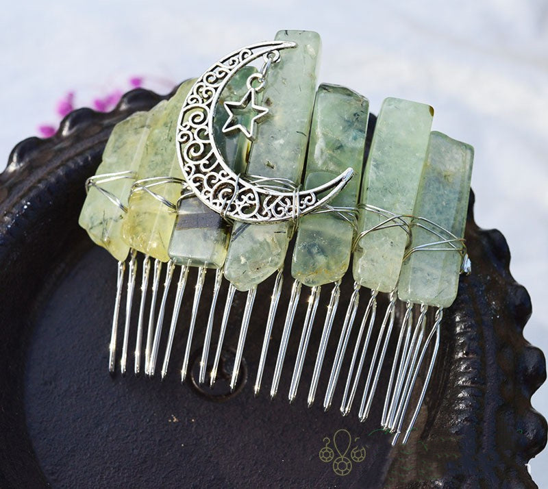 Premium Handmade Crown Moon Hollow Star Hair Comb
