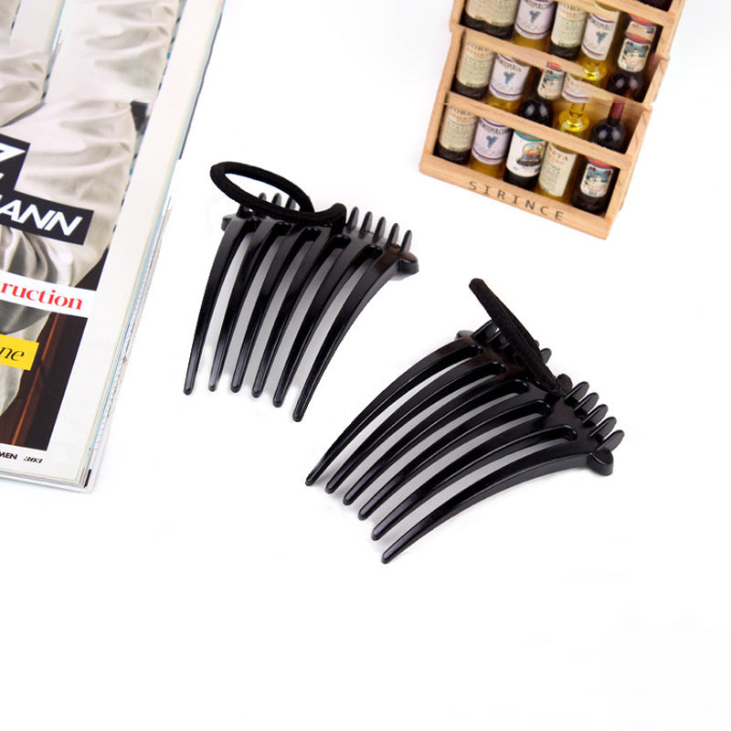 Retro Fluffy Hair Comb With Rubber Band Ponytail