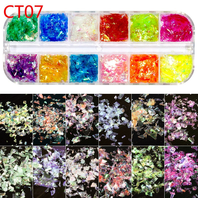 Nail Art Bright Powder Laser Symphony Candy Paper Nail Sticker