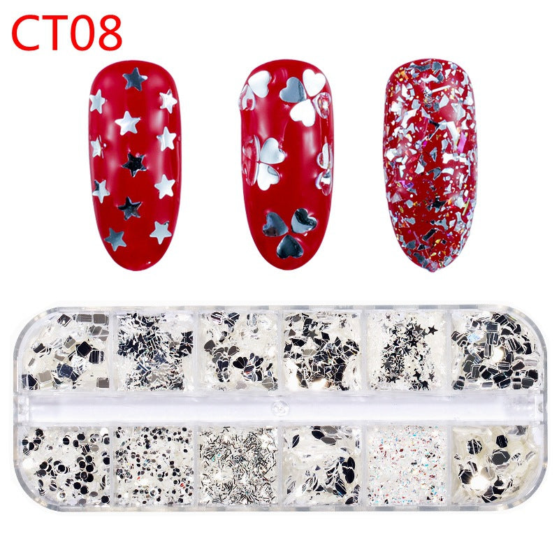 Nail Art Bright Powder Laser Symphony Candy Paper Nail Sticker