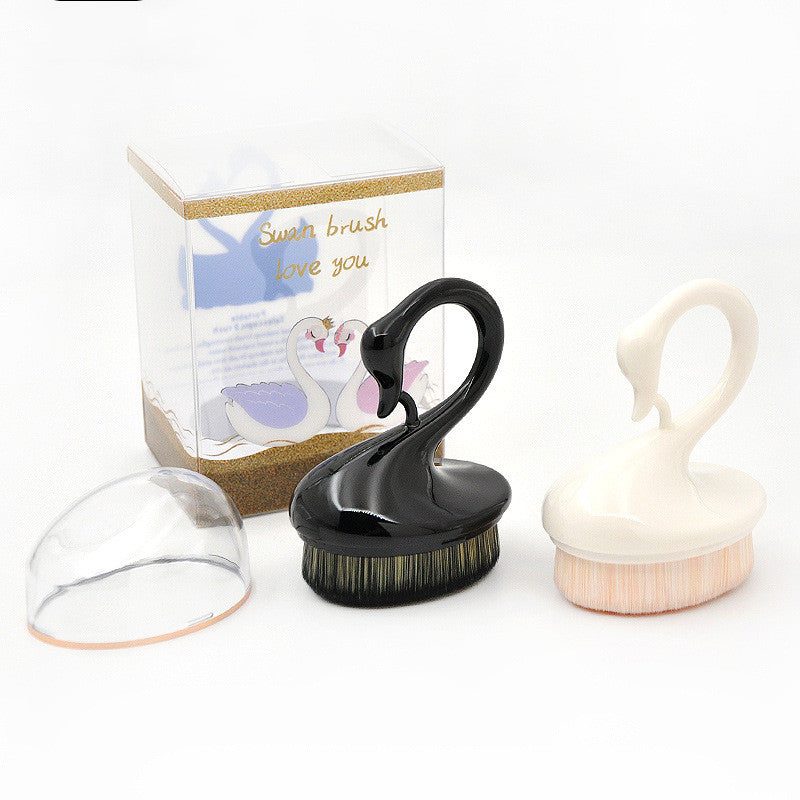 New Single Little Swan Powder Foundation Brush Magic Portable No Eating Liquid Foundation Seamless Makeup Brush PVC Cover Packaging