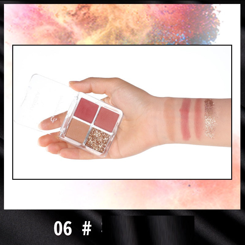 Pearlescent Waterproof Beauty Sequin Four-Grid Eyeshadow