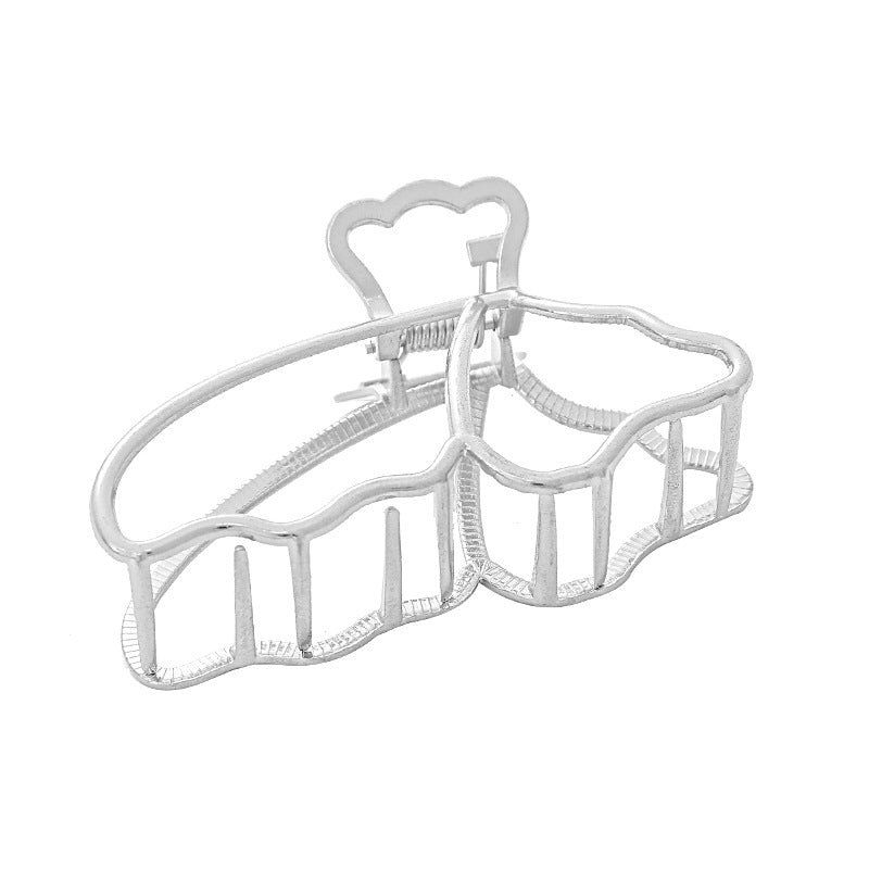 Elegant Tiara Butterfly Grab Clip Hollow Ponytail