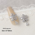 Silver Zircon Bow Nail Art Accessories
