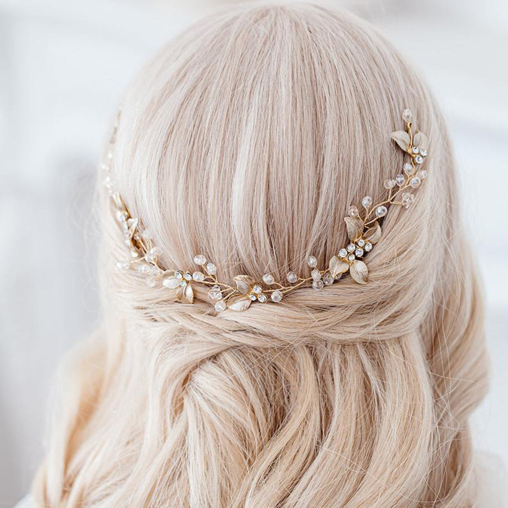 Mailang Handmade Golden Twisted Flower Hair Comb Headdress