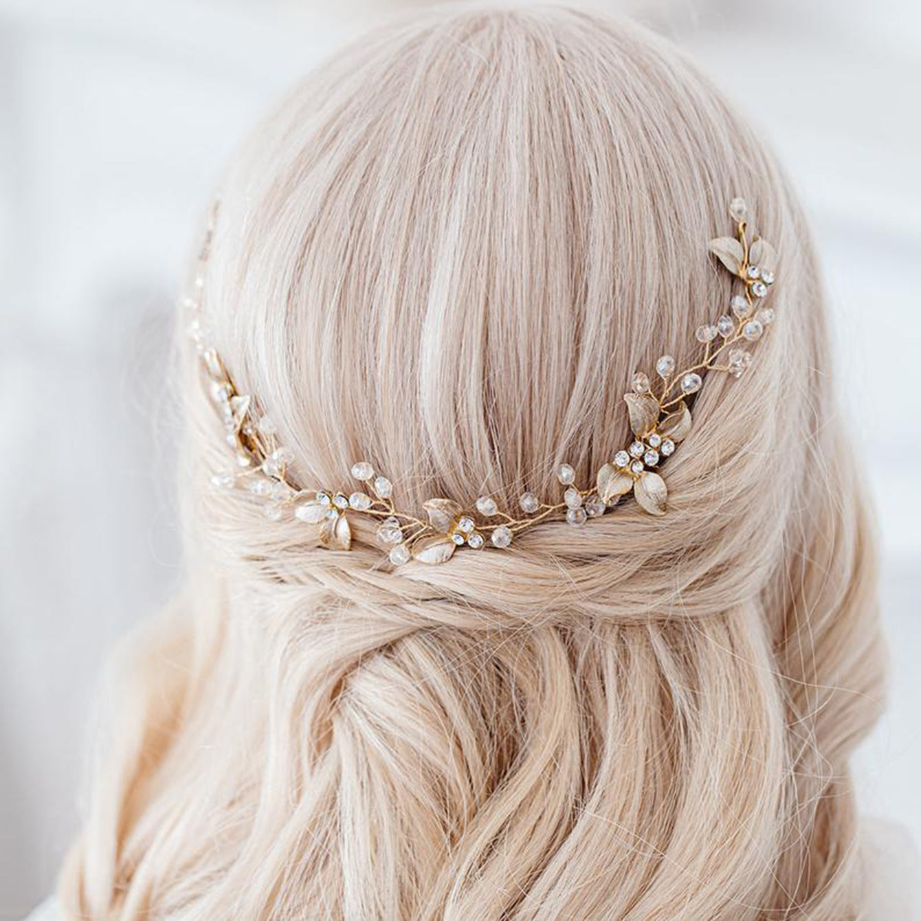 Mailang Handmade Golden Twisted Flower Hair Comb Headdress