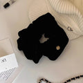 High-end Simple All-match Large Intestine Hair Ring Black Velvet