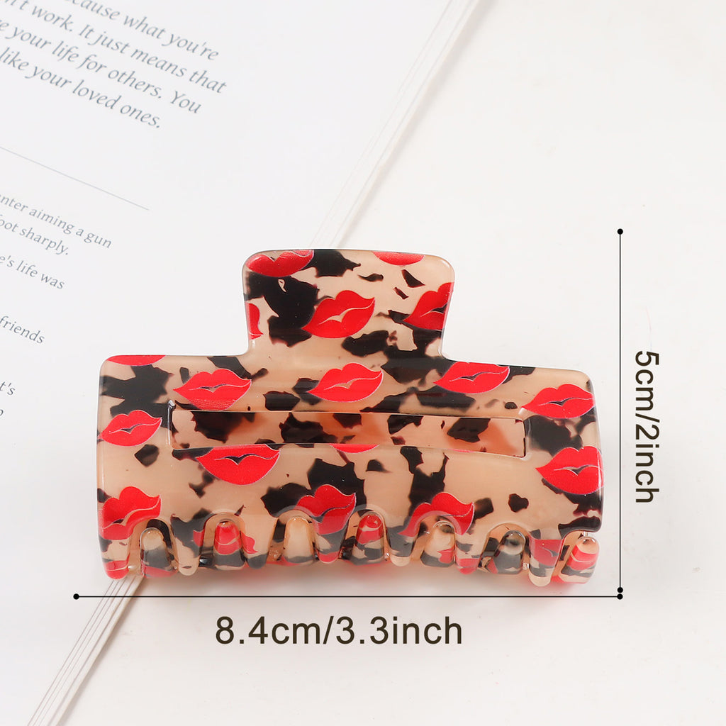 Rainbow Red Lip All-Match Sweet-Style Shark Clip