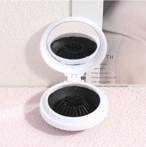 Portable round pocket comb with mirror
