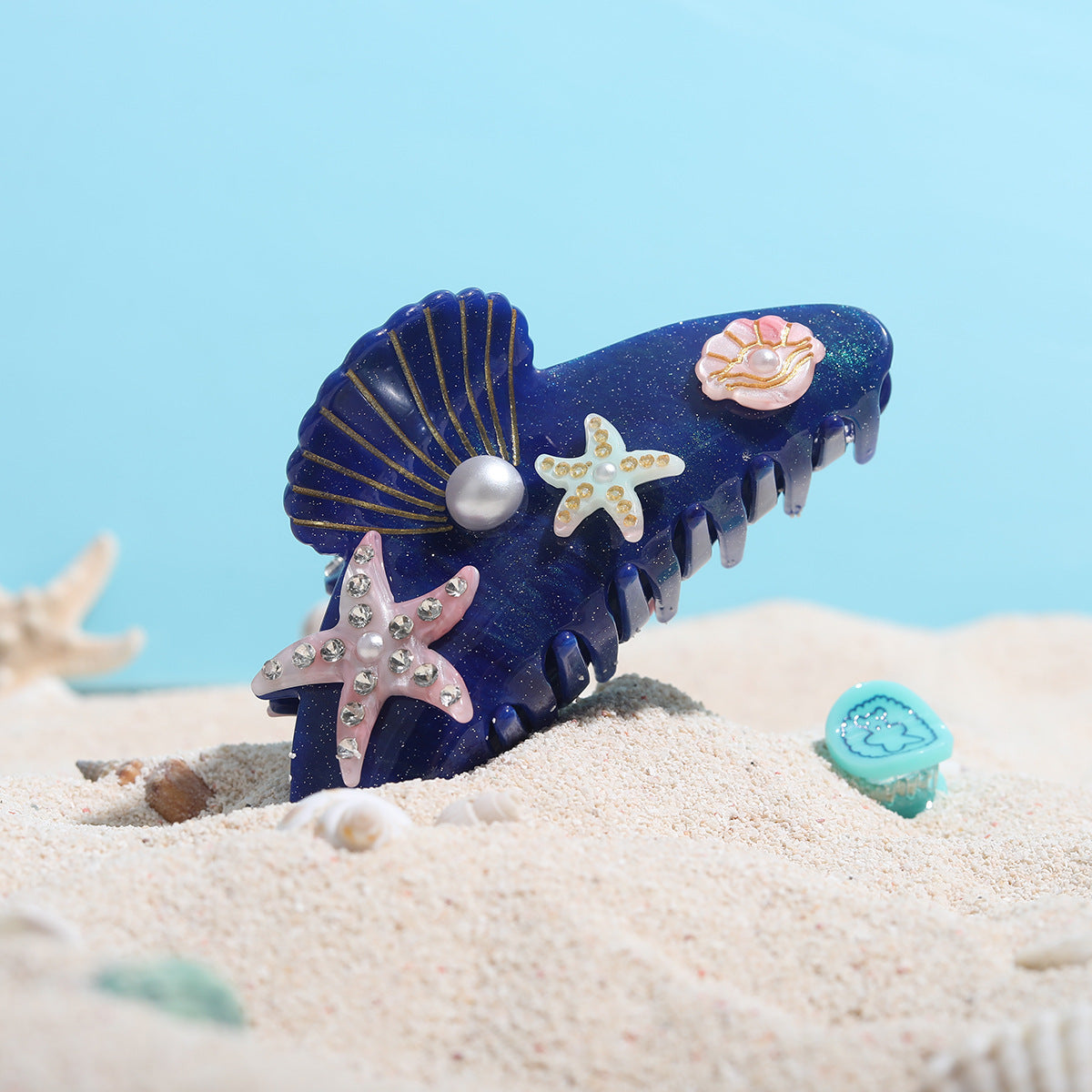 Ocean Acrylic Starfish Shell Temperament Seabed Barrettes