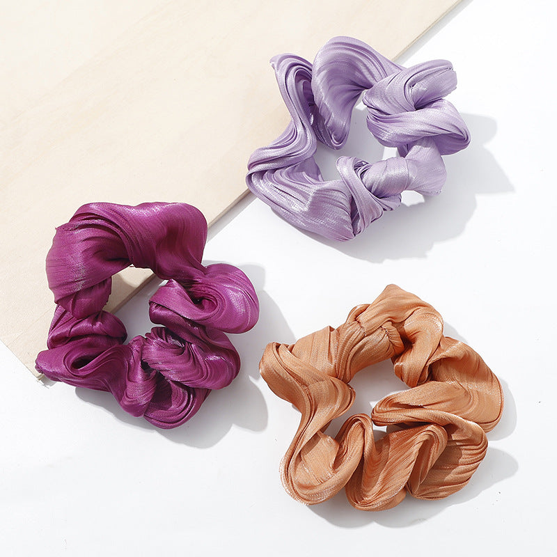 Simple Large Intestine Ring Solid Color Fabric Craft Hair Ring