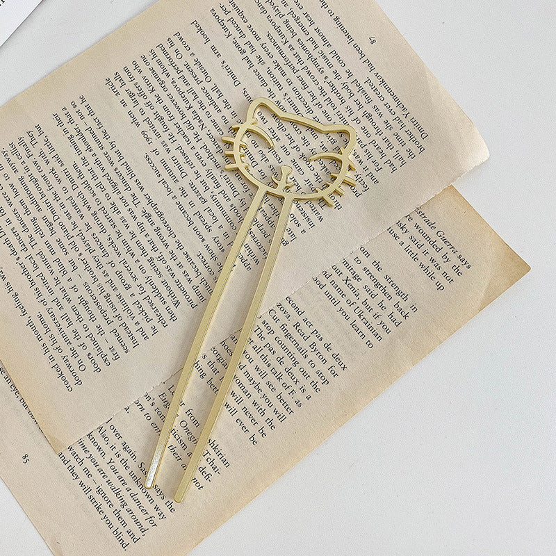 Fashion Personality Cute Matte Metal Cat Hairpin