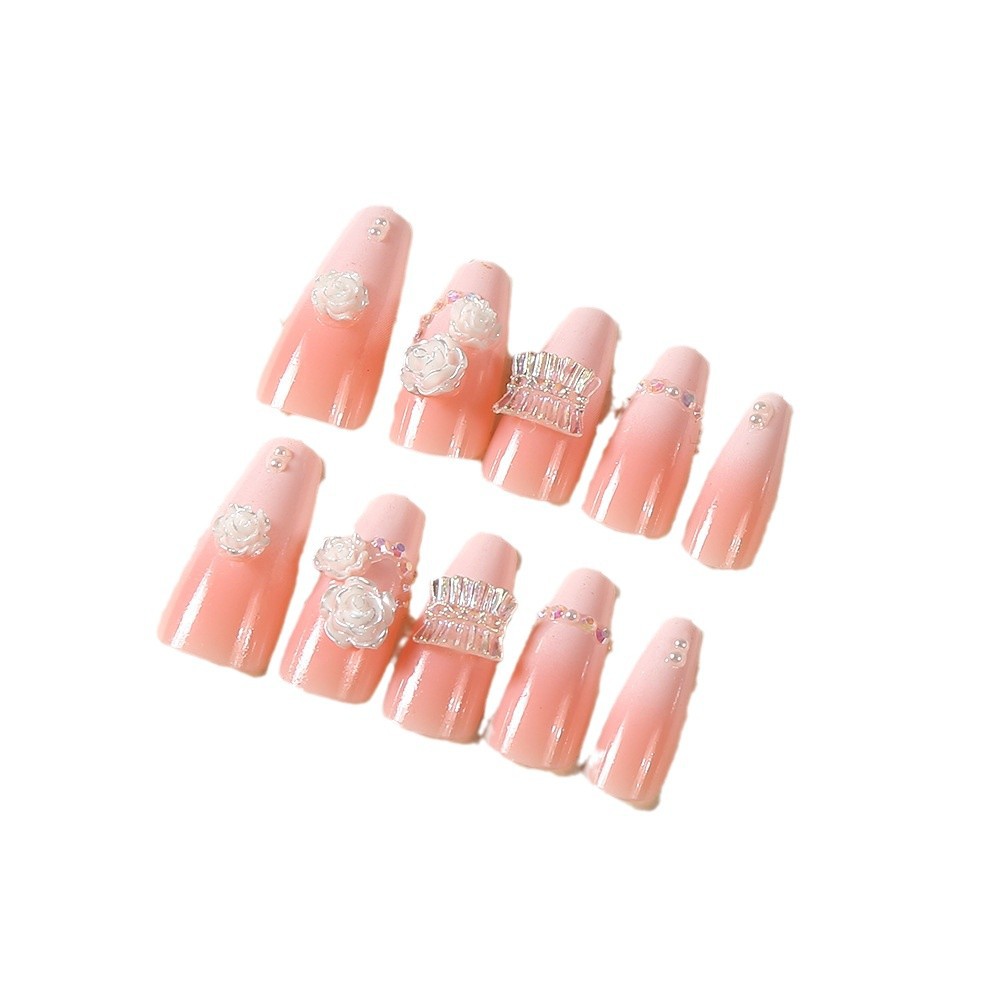 Ice Crystal Multilayer Bow Nail Tip 3 Dstereo Nail Sticker