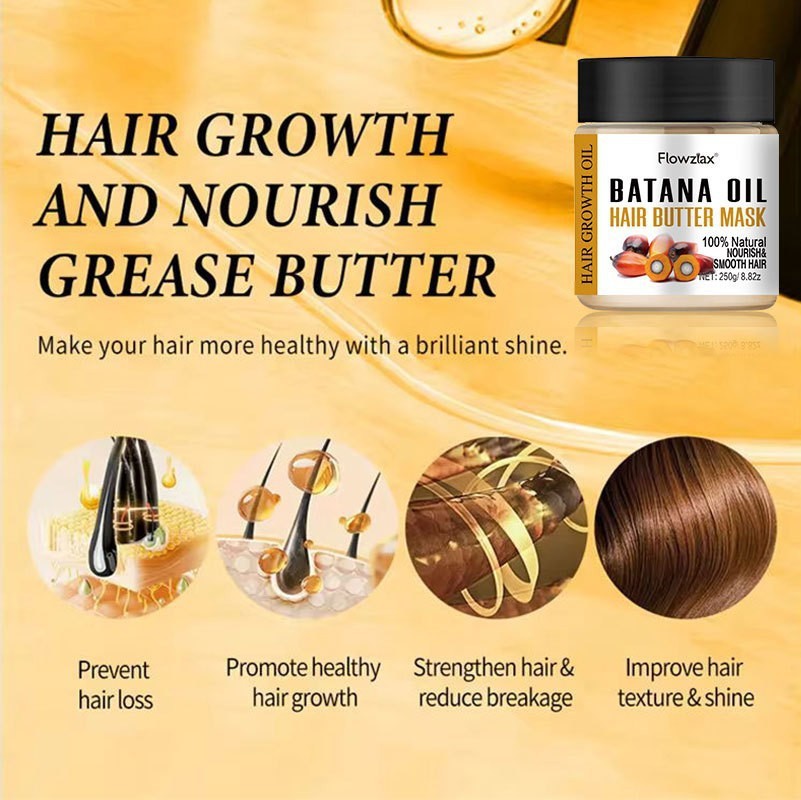 Flowzfax Batana Hair Film Silky Luxury Improve Frizzy Hair