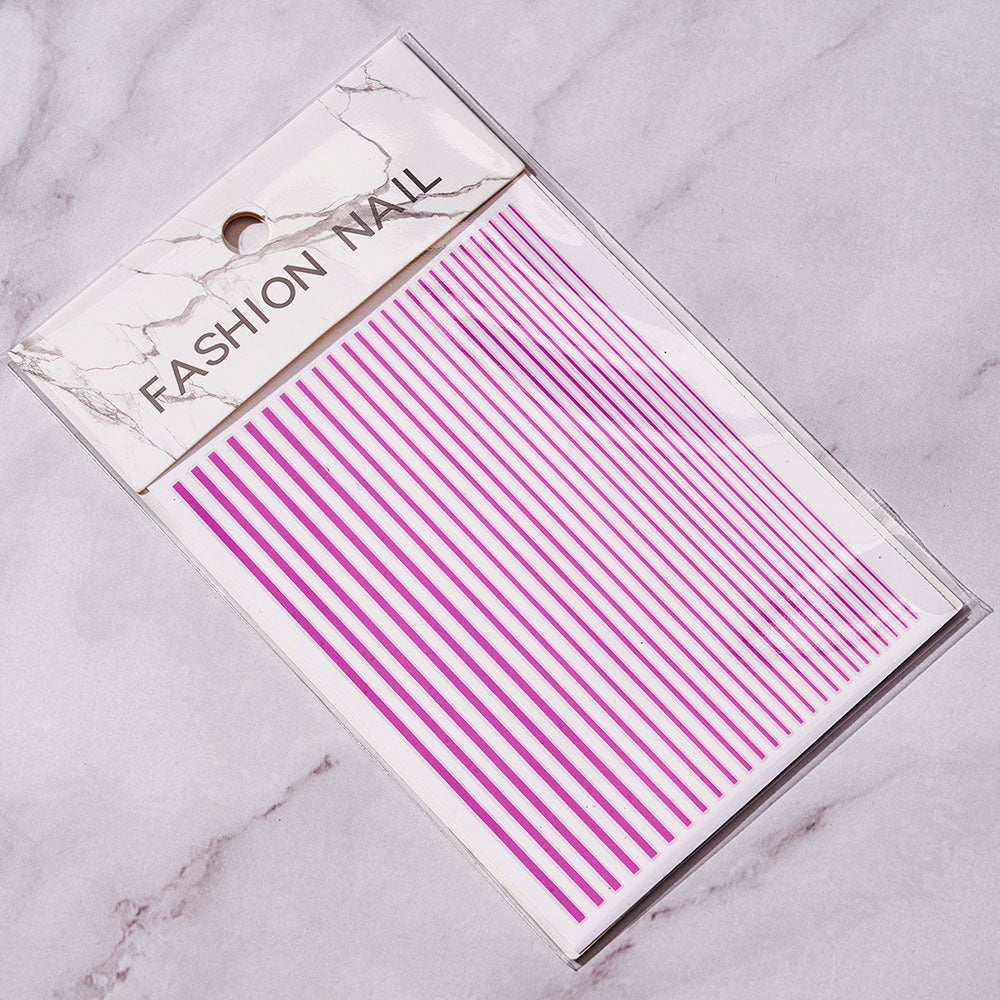 Stickers Bright Line Back Glue Fashion Nail Paste Decorative Multi-color Nail Patches