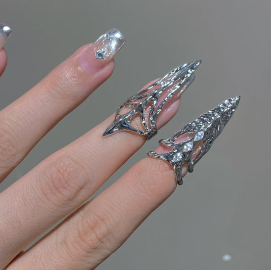Micro Inlaid Zircon Nail Ring Personality
