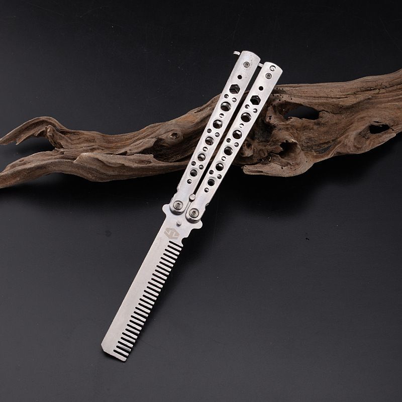 Folding Butterfly Comb Knife Stainless Steel Practice