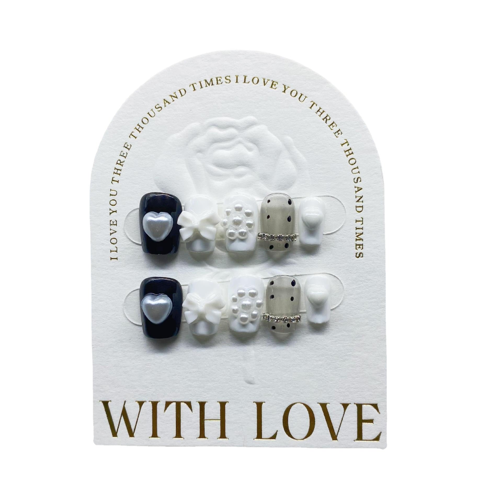 Black And White Cute Women's Handmade Nail Patch