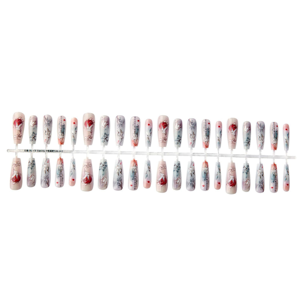 Chinese Style Landscape New Chinese Style Butterfly Crane Nail Beauty Bright Surface