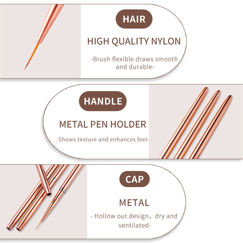 Rose Metal Penholder Nail Enhancement Set