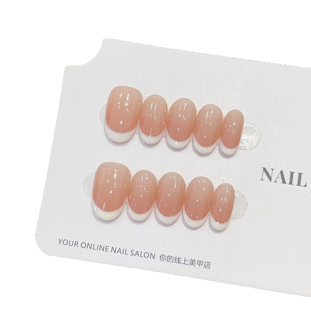 Baramine French Style Handmade Wear Armor High Sense Nail Stickers Fake Nail Tip