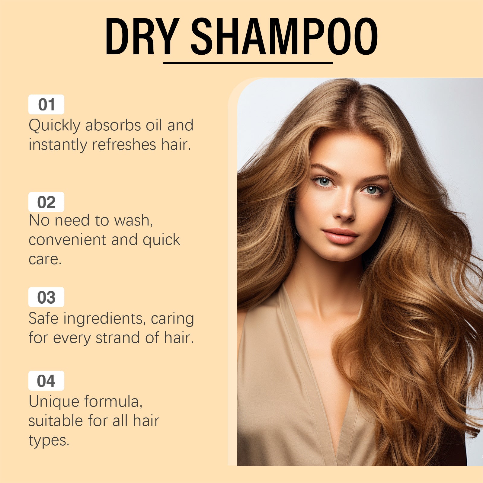 HoeGoa Wash-free Dry Hair Spray Hair Refreshing Repair