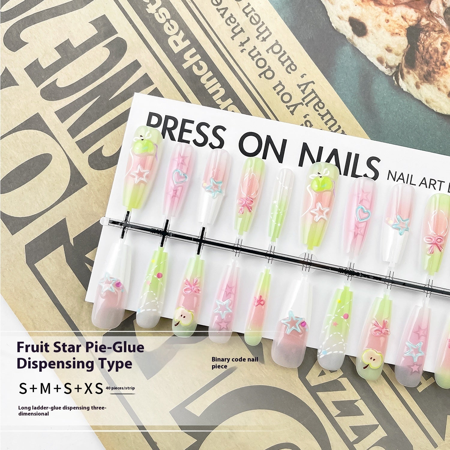 Press On Nails Cute Three-dimensional Relief Machine Wear Armor Fake Nail Tip