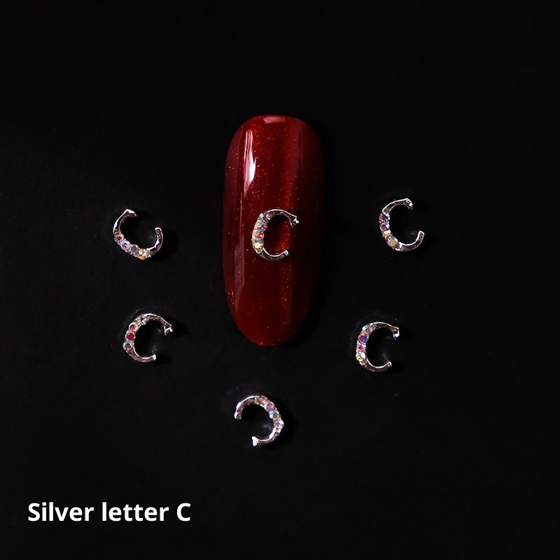 Cooc 26 Letter Alloy Nail Ornament Nail Crystal