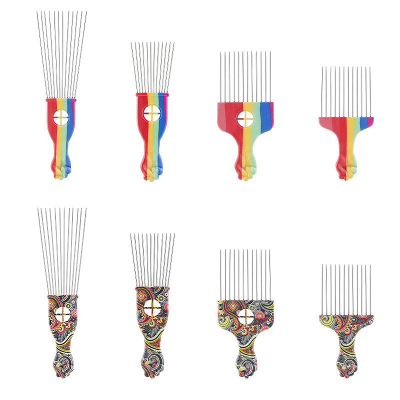 Men's Retro Oil Head Styling Comb Curly Hair Pick