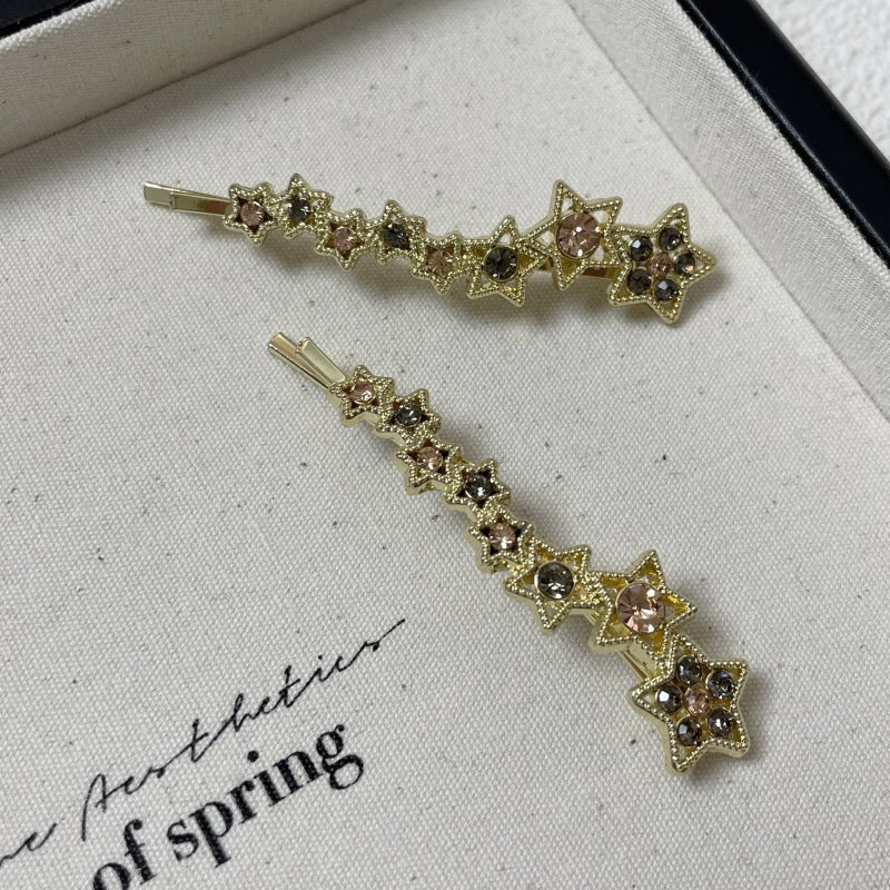 Rhinestone Barrettes Side Clip Bangs Broken Clip