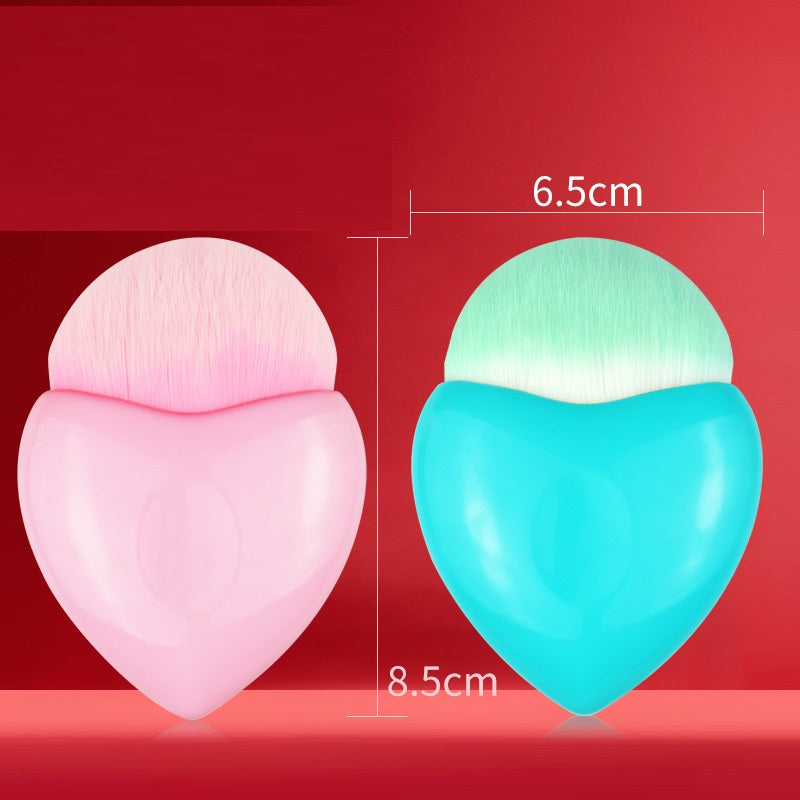 Single Makeup Brush Heart-shaped Heart-shaped Ingot Powder Foundation Brush Heart-shaped Makeup Brush Colorful MOCCIOL