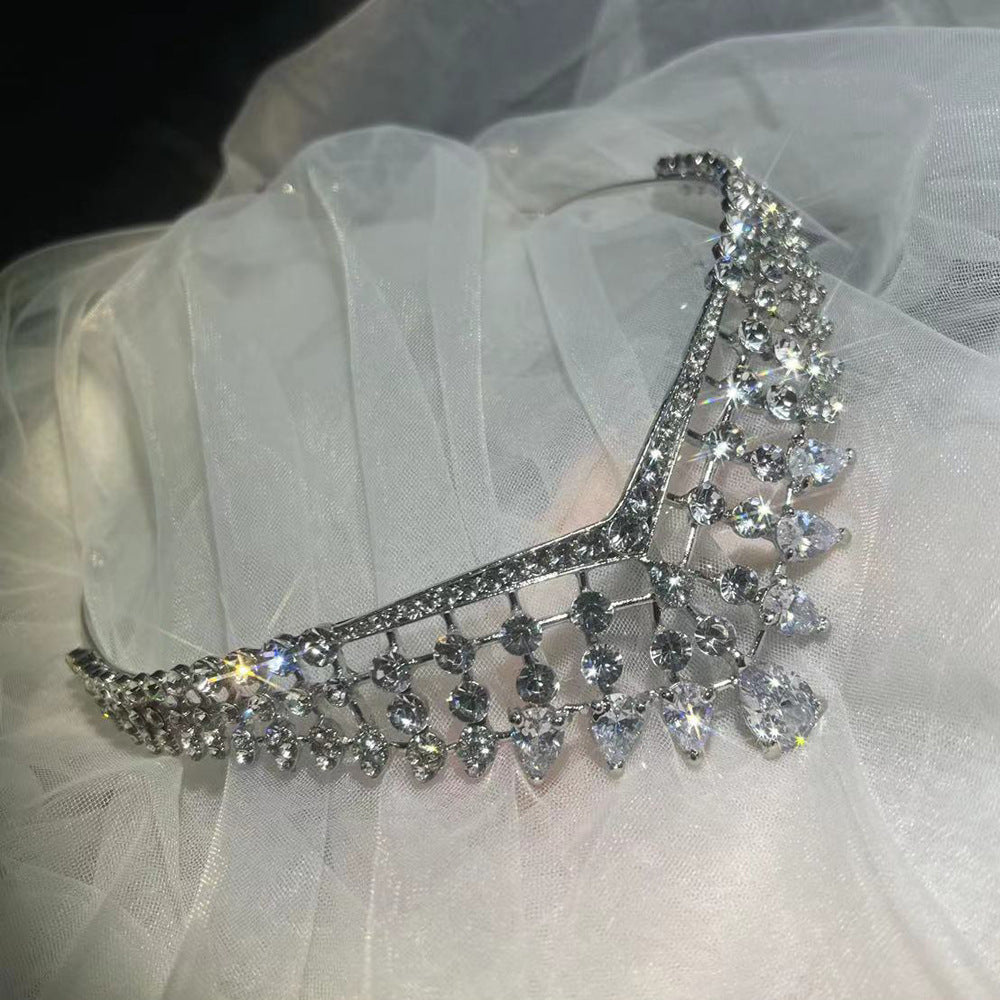 Zirconia Bridal Crown Queen Alloy Wedding Wear