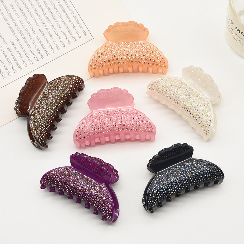 Fully-jeweled Crystal Women's Acrylic Fashion Grip