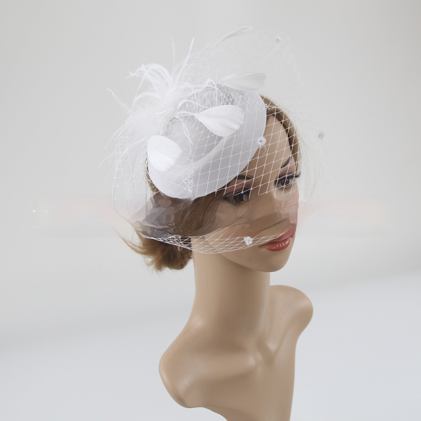 Vintage Bridal Veil Headdress Veil Billycock