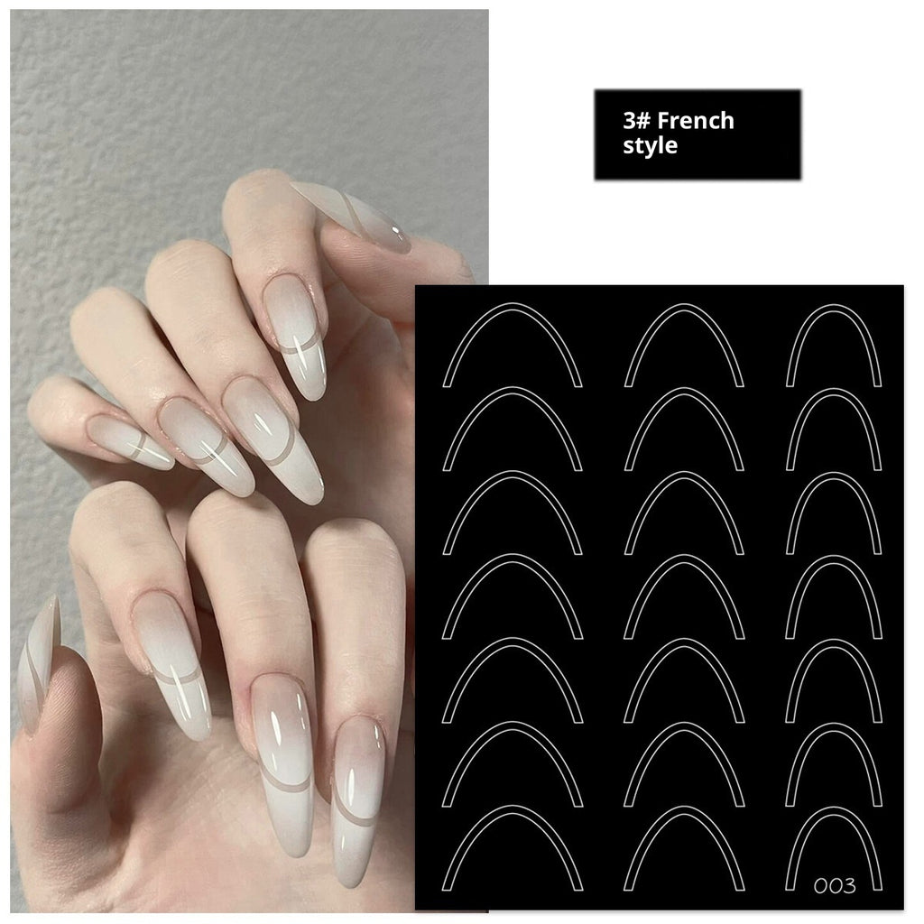 Nail Art Deep V French Sticker Spray Gradient Patting Glue Template