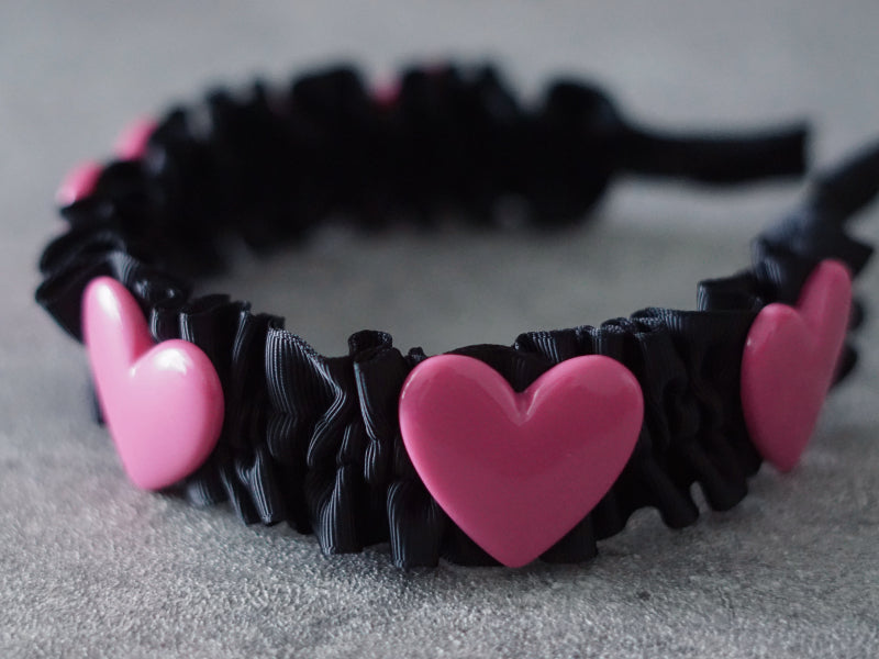 Ornament Set Original Handmade Heart Pleated Lotus Leaf Headband