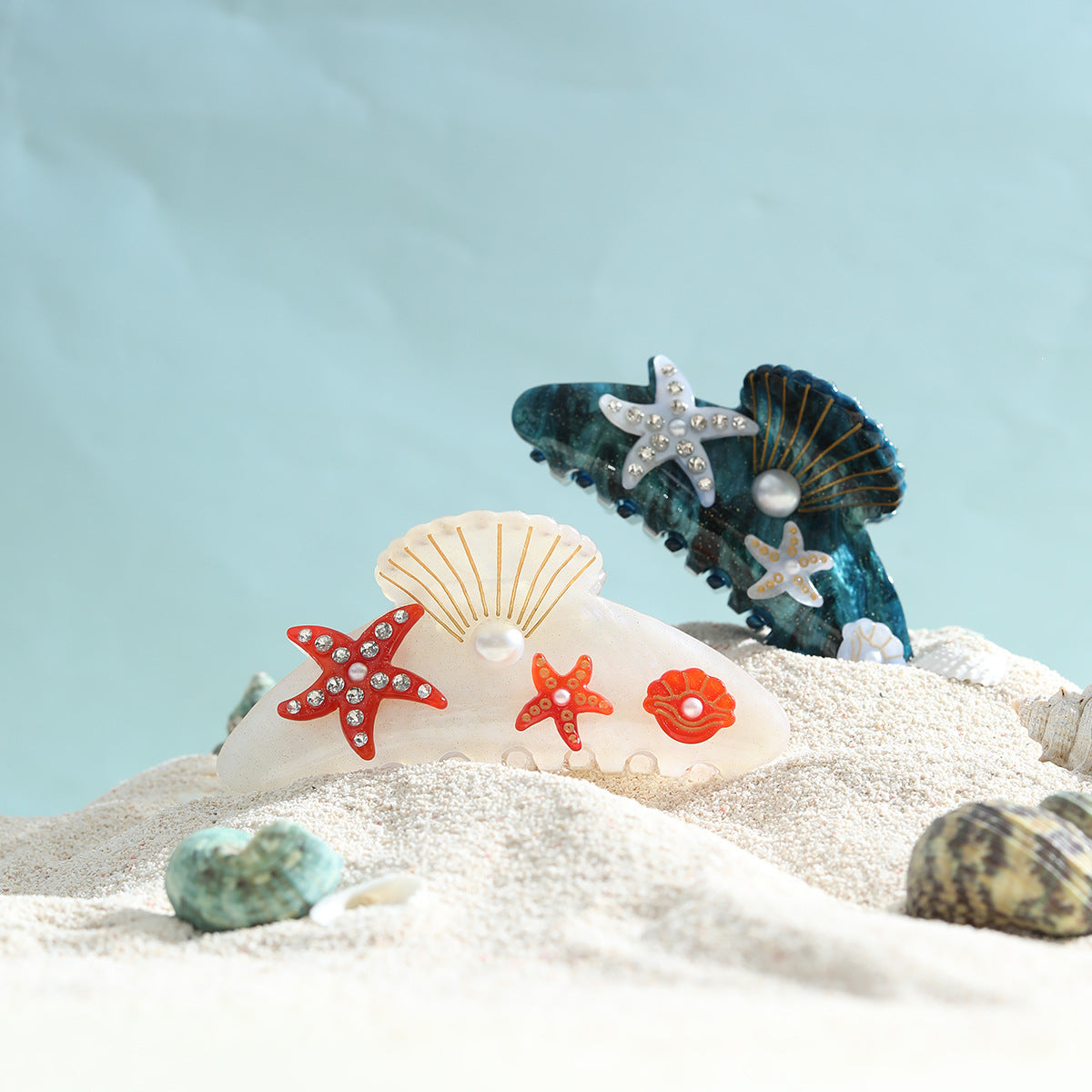 Ocean Acrylic Starfish Shell Temperament Seabed Barrettes