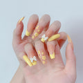 Goose Yellow Cream Small Flower French Wear Finished Nail Beauty Fake Nails Removable Nail Tip