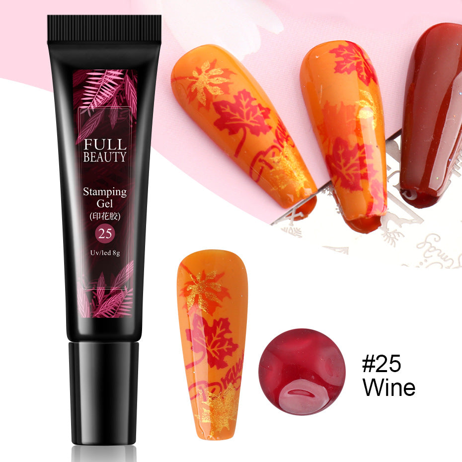 Full Beauty Nail Art Fluorescent Printing Glue, Nail Template Transfer Glue Hose Set