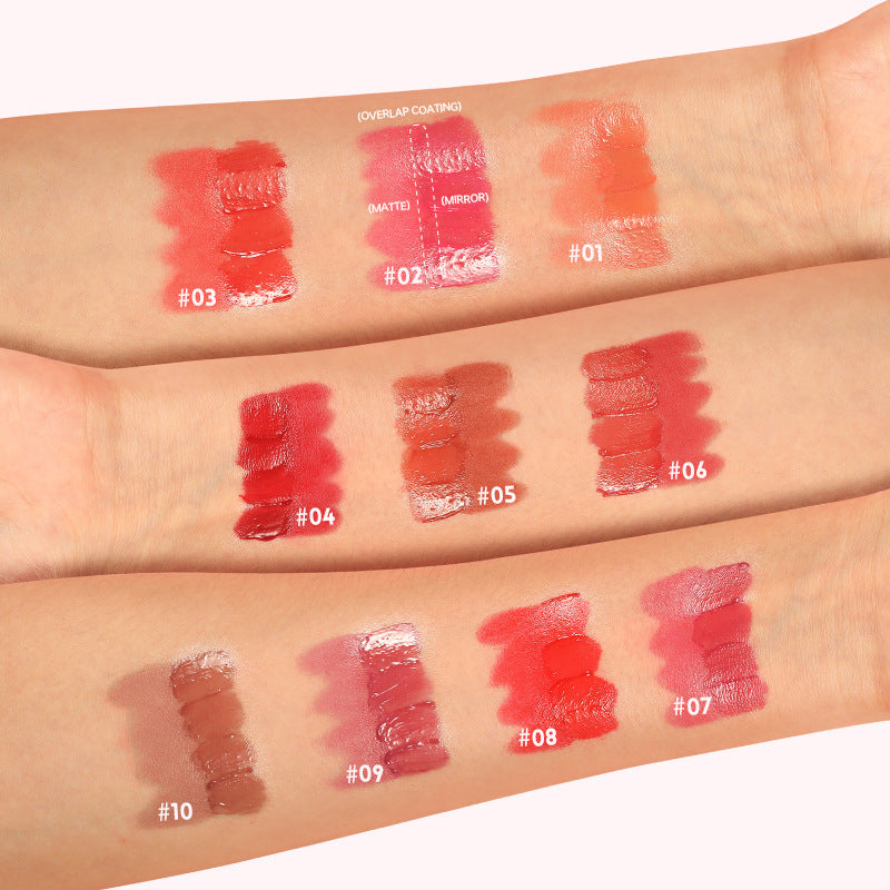 10-color Double-headed Mouth Red Color Matte Finish Lip Gloss