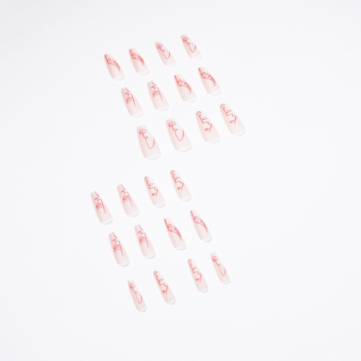 Artistic Abstract Face Wear Nail Line Manicure Personality Nail Tip