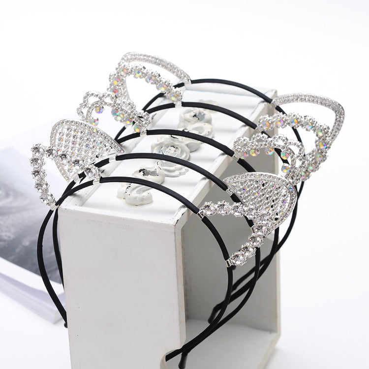 Cute Handmade Diamond Little Devil Cat Ear Headband