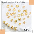 50 Pieces Hollow Out Dirty Braid Hair Ring European And American
