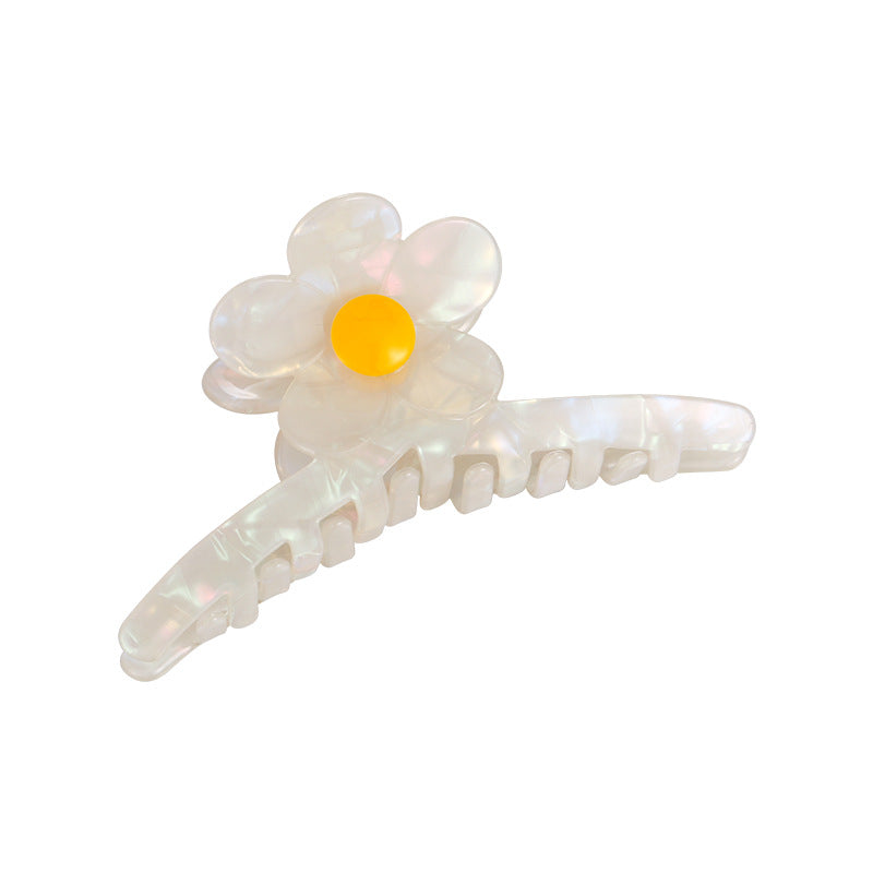 Funny Cute Face Value Personality Yellow Flower Large Grab Clip