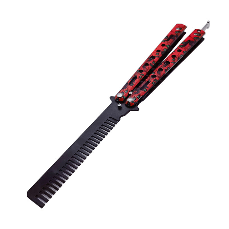 Butterfly Folding Knife Not Open Blade 3D Practice Butterfly Comb
